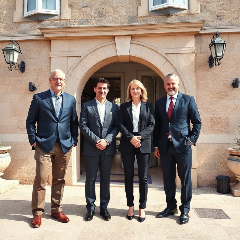 Senior konzultantski tim Jurić & Babić ispred kamene fasade u Dubrovniku