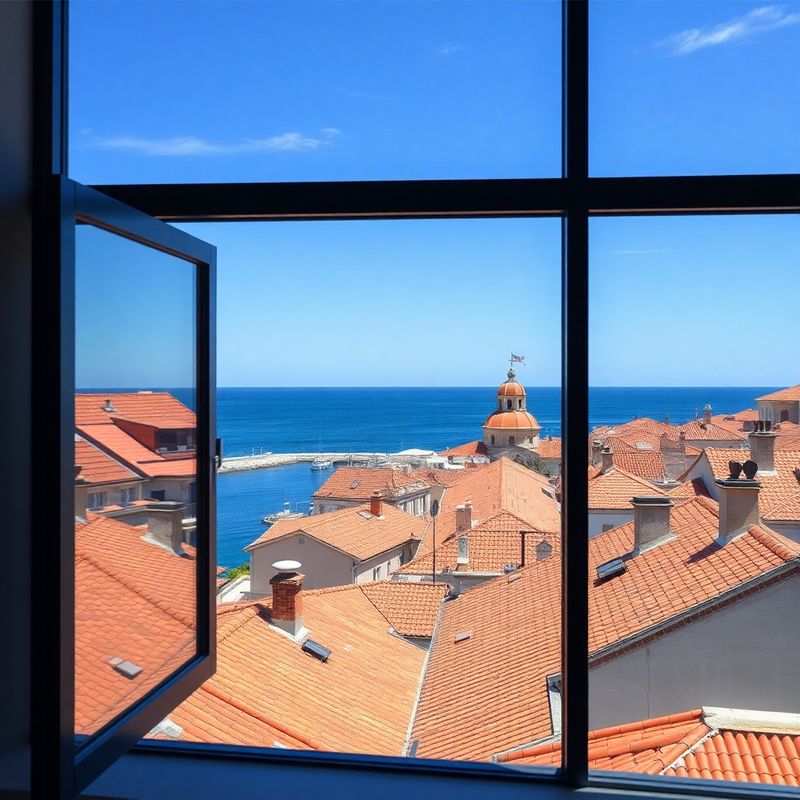 Pogled na dubrovačke krovove i Jadran s prozora ureda